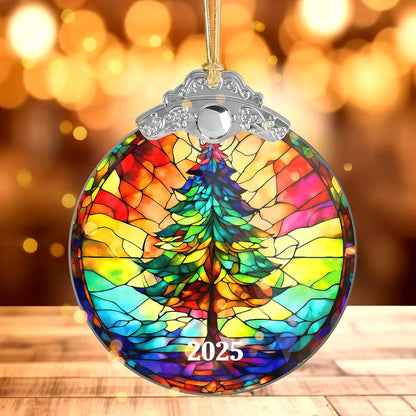 2025 Christmas Ornament, Stained Glass Effections, Christmas Tree 2D Acrylic Ornament Art, White Elephant Gifts, Christmas Ornament, Tree Ornaments, Christmas Decor (Christmas Tree)