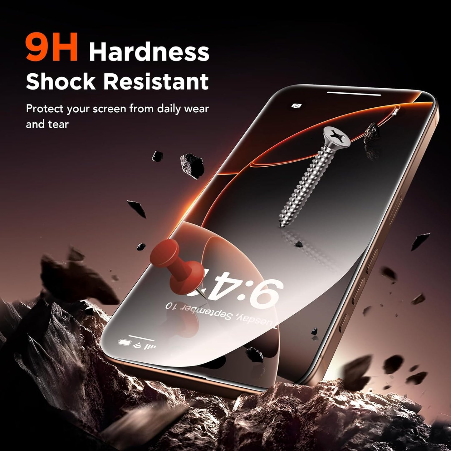 GolbinBox 3-Pack Privacy Screen Protector for iPhone 16 Pro 6.3 Inch,Military-Grade Shatterproof Anti-Spy HD Tempered Glass, Easy Installation,Dust and Bubble Free,9H Hardness,Anti - Fingerprint
