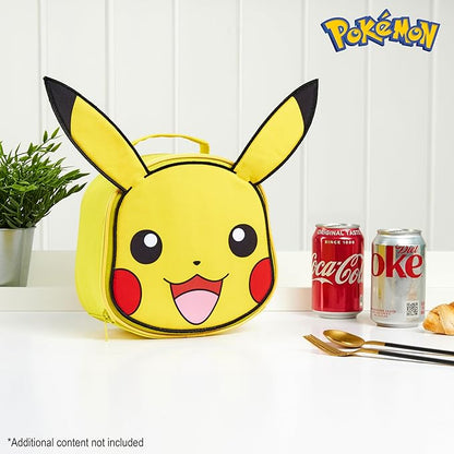 Pokemon Lunch Bag Boys Girls Anime Pikachu Insulated Lunch Box Kids Cooler Bag for Snacks Daycare Travel Picnic School Supplies Gifts for Kids (Yellow)