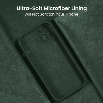 FireNova Designed for iPhone 13 Case, Silicone Upgraded [Camera Protection] Phone Case with [2 Screen Protectors], Soft Anti-Scratch Microfiber Lining Inside, 6.1 inch, Alpine Green