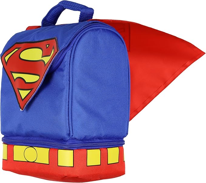 DC Comics Superman Lunch Box Dual Compartment Insulated Food Container Bag 10"