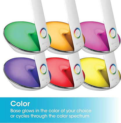 OttLite LED Desk Lamp with Color Changing Base and USB