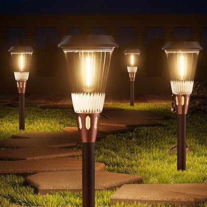 Super Bright Solar Pathway Lights 2 Pack, 2-in-1 Warm&Cold Light 3000K/6500K Waterproof IP65, Outdoor Solar Powered Lights for Garden,Path,Yard,Driveway,Landscape