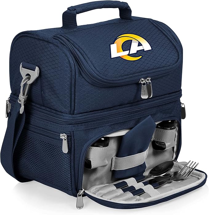 PICNIC TIME NFL unisex-adult NFL Pranzo Lunch Bag, Insulated Lunch Box with Picnic Set, Lunch Cooler Bag
