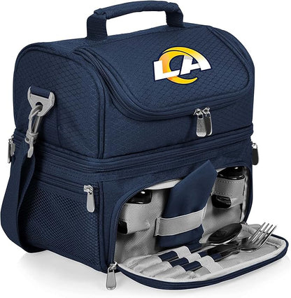 PICNIC TIME NFL unisex-adult NFL Pranzo Lunch Bag, Insulated Lunch Box with Picnic Set, Lunch Cooler Bag