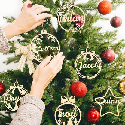 Personalized Christmas Ornaments 2025 with Names Custom Christmas Wooden Ornaments Personalized Paw Ornament Gifts