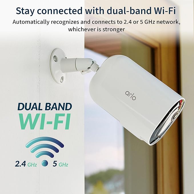 Arlo Pro 5S XL Spotlight Security Camera 2K HDR | Indoor/Outdoor | Band Wi-Fi Connects to Strongest Network | Longer Battery Life, 12X Zoom, Color Night Vision, 2-Way Audio - White, 3 Pack