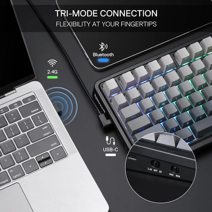 Redragon K686 PRO 98 Keys Wireless Gasket RGB Gaming Keyboard, 3-Mode PBT Mechanical Keyboard w/Hot-Swap South-Facing RGB Socket, Dedicated Knob Control & 5-Layer Noise Dampening, Gradient PBT Keycaps