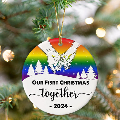 LGBT Ornaments Christmas 2024 - Our First LGBT Ornament, Christmas Together Gift, 1st Xmas Together Keepsake Ornament 2024