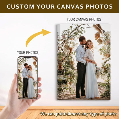 Custom Canvas Prints with Your Photos - Personalized Pictures Print, Customized Photo Gifts, Wall Art Poster Canvas Printing for Wedding, Family, Baby, Pets, Home Office Decor, Wrapped Frame 24x24