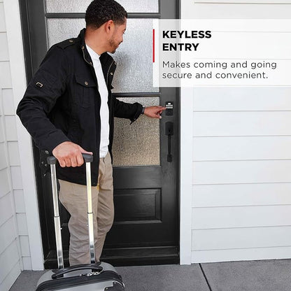 Kwikset Powerbolt 250 10-Button Keypad Matte Black Transitional Electronic Deadbolt Door Lock, Featuring Convenient Keyless Entry, Customizable User Codes and Auto-Locking
