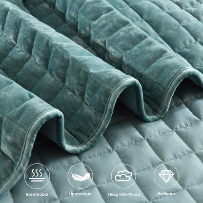 Secgo Queen Comforter Set for Bed - Velvet Quilts Queen Size, Black Bedspreads (90 * 98 Inch) with 2 Pillow Shams, Patchwork Reversible Lightweight Bedding