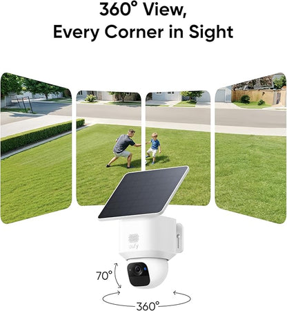 eufy Security SoloCam E30, 2-Cam Pack Kit, Security Cameras Wireless Outdoor, Solar Camera Outdoor Wireless, 360° Pan, AI Tracking, 2K Clarity, No Monthly Fee