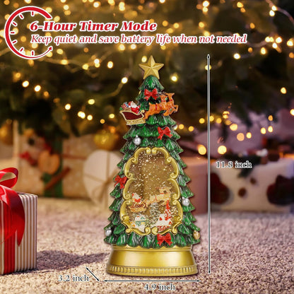 Christmas Snow Globes,with Musical and 6 Hour Timer,Snow Globes Lights, Christmas Indoor Decorations, Christmas Tree Decorations,USB & Battery Powered,Christmas Christmas Santa Claus