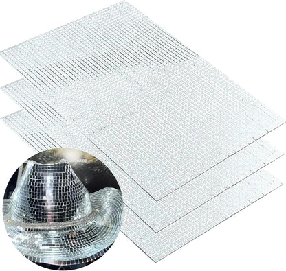 REDODECO Real Glass Silver Mirrors Mosaic Tiles Sticker for Craft Square Glass Tiles Self Adhesive,5mm by 5mm (Silver, 10700PCS)