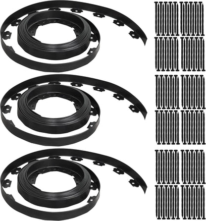 Gardzen 1.5" x 100' Landscape Edging Kit, Garden Edging Coil Comes with 120 Pcs Spikes, No Dig Lawn Border Design