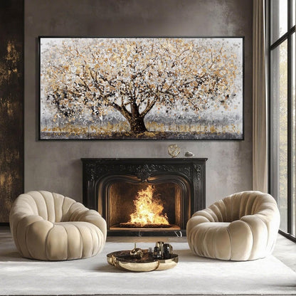 Brown and White Framed Wall Art Floral Wall Prints Botanical Wall Decor Nature Wall Posters 24"x48" Pictures for Bedroom Kitchen Artwork