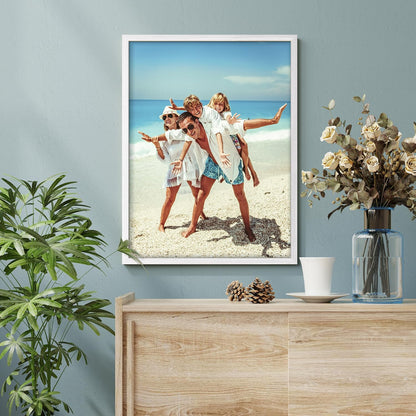 wall26 Custom Framed Poster Wall Art for Living Room, Bedroom Canvas Prints for Home Decoration Ready to Hang - 8"x10" White
