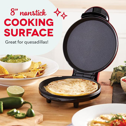 Dash Round Express Electric - Pancake Maker & Eggs Griddle System - Healthy Breakfast Maker - Quick Heat-Up & Easy Cleanup - nonstick surface - Red