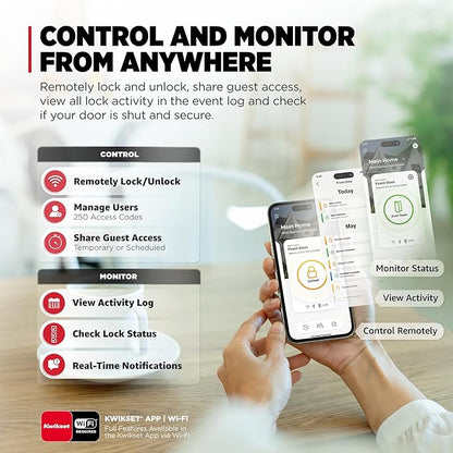Kwikset Halo Select Plus Satin Nickel Touchscreen Apple Home Keys Tap-to-Unlock, Wi-Fi and Matter Enabled Smart Lock Deadbolt with Door Status Sensor and Intrusion Detection