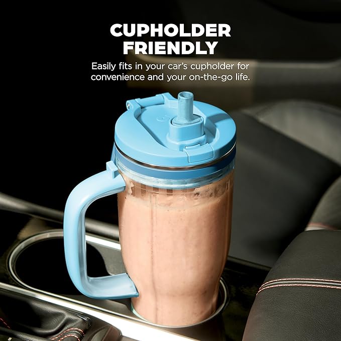Ninja BlendBOSS | Personal Smoothie Tumbler | 26oz Travel Tumbler w/Leakproof Lid, Detachable Straw & Integrated Chug Spout | Dishwasher Safe & BPA Free | Blue Raspberry | XSKDB326SLBL | 2025 Release
