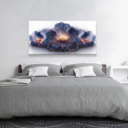 Suconvng Canvas Art Wall Decor Purple Flowers Abstract Wall Art For Living Room Print Picture Modern Abstract Art Painting Bedroom Office Home Wall Decor Artwork 24" X 48"