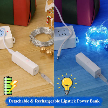 Lakumu LED String Lights Battery Operated, Fairy Lights with Timer, Mini Twinkle Lights for Bedroom, Christmas Decorations, Wedding, Vine, Centerpiece Table Decor (10M/33FT Blue)