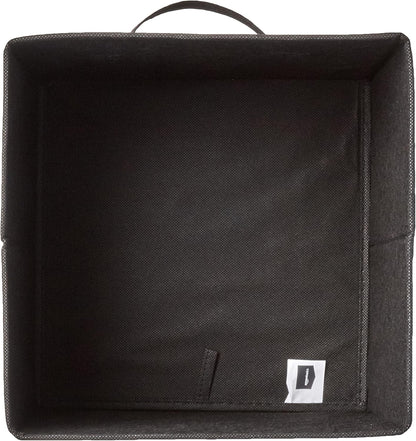 Amazon Basics Collapsible Fabric Storage Cube Bins Organizer with Handles, Sturdy, Black, 13-x-13-x-13-inch, Pack of 6
