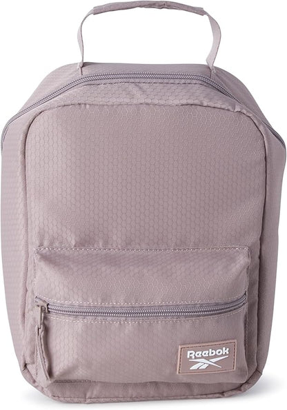 Reebok Mens and Womens Lunch Bag - Portable Insulated Work Lunch Box for Women and Men with Two Compartments and Handle, Size One Size, Quinn Taupe