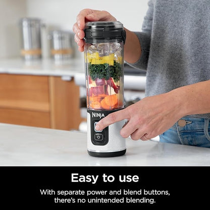 Ninja Blast Portable Blender, Cordless, 18oz. Vessel, Personal Blender for Shakes & Smoothies, BPA Free, Leakproof Lid & Sip Spout, USB-C Rechargeable, Dishwasher Safe Parts, White Glitter, BC152GL