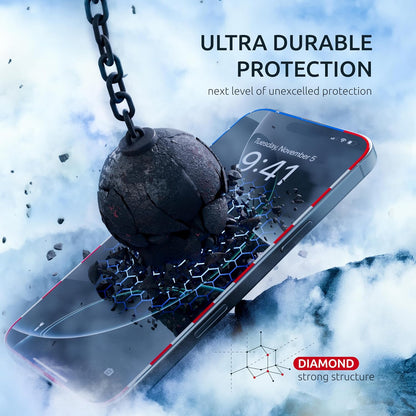 Screen Protector for iPhone 16 Pro Max – (2-Pack) USA Flag & Black Frame Design - Tempered Glass Screen Protector for 16 Pro Max 9H Full Coverage - Oleophobic Coating Easy Installation