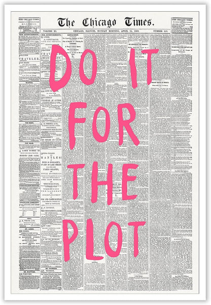 Liyark Retro Black And White Chicago Newspaper Poster Pink Trendy Preppy Apartment Art Motivational Affirmation Do It For The Plot Prints For Home Bedroom Living Room Wall Decor 12x16in Unframed