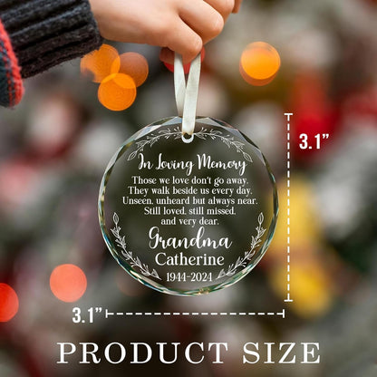 2025 Personalized Memorial Hanging Glass Ornament - in Loving Memory Christmas Ornament for Loss of Loved One - Custom Name & Year - Sympathy Keepsake Gift for Bereavement & Remembrance