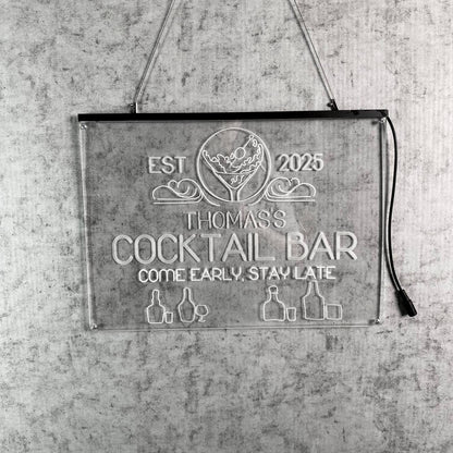 Personalized Bar Signs with Your Name for home wall light up with personalized pub name, man cave accessories, beer themed neon customizable lighted sign