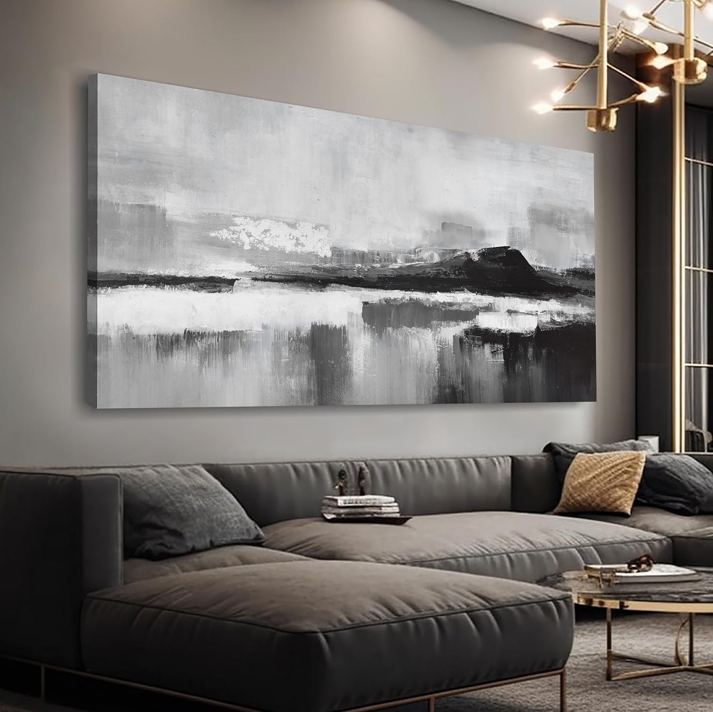 Black and White Abstract Canvas Wall Art Decor Modern Wall Decorations Home paintings Decor Wall Art Prints Artwork for Living Room Wall Bedroom Kitchen Office Decor 20"×40"