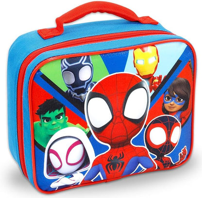 Marvel Spidey and Friends Lunch Box for Kids Set - Bundle with Spiderman Lunch Bag Plus Stickers, Water Bottle, and More | Spidey and Friends Lunchbox for Boys