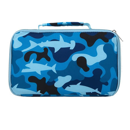 Nuby Lunchbox with Insulated Travel Bag - Bento Lunch Box - 3+ Years - Blue Sharks - Back to School Essentials