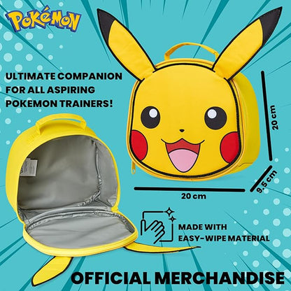 Pokemon Lunch Bag Boys Girls Anime Pikachu Insulated Lunch Box Kids Cooler Bag for Snacks Daycare Travel Picnic School Supplies Gifts for Kids (Yellow)