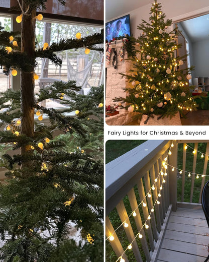 Globe String Lights 43 Ft 100 LED Fairy Lights Plug in with Remote Timer 8 Modes Connectable Twinkle Light for Bedroom Classroom Wedding Christmas Indoor Outdoor Decor, Warm White
