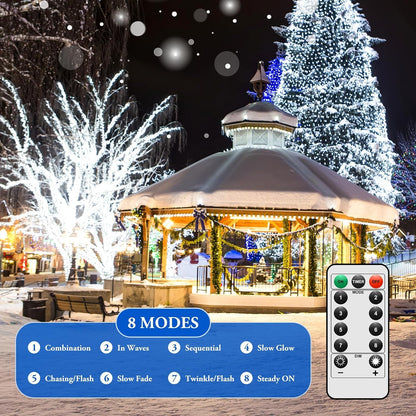 4 Pack 100 LED Fairy Lights Battery Operated with Timer & Remote, 33FT Waterproof Twinkle Lights Indoor Outdoor, Fairy String lights for Bedroom Classroom DIY Wedding Christmas Decorations, Cool White