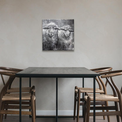 TAIJXAGSG Animal Cancas Wall Art Decor Farmhouse Sheep Picture Paintings Decor Vintage Rustic Painting Cute Sheep Artwork For Kitchen Living Room 13'' X 13'' wall hanging decor