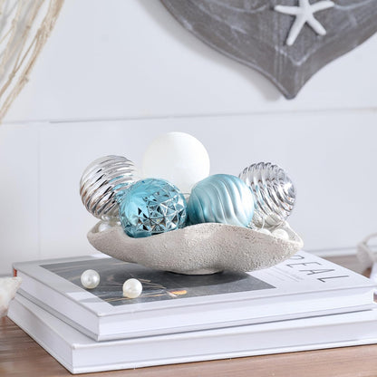 Valery Madelyn Christmas Ornaments Tree Decorations Set for Fall Halloween, 24ct Light Blue Silver Shatterproof Ball Ornaments, 2.36" Hanging Ornament Bulk for Xmas Holiday Party Decor