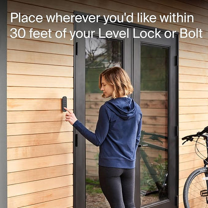 Level Smart Keypad Lock Accessory for Use with Any Level Smart Lock or Bolt, Weatherproof with LED Backlight, Bluetooth-Enabled Door Lock Accessory for Keyless Entry (Matte Black)