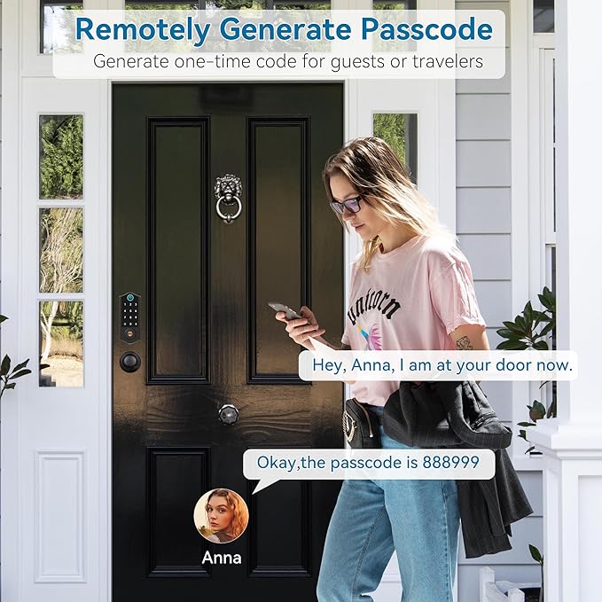 Harfo Fingerprint Smart Door Locks for Front Door with Handle Set, App Control, Keyless Entry Door Lock Keypad Deadbolt, Bluetooth Digital Electronic Touchscreen, Easy Install, Auto Lock, Aged Bronze
