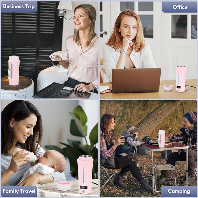 Dual Voltage Travel Kettle, 110-240V Portable Electric Kettle with LCD Display, 4 Temperature Settings, 4 Colors LED for Global Use (350ML)