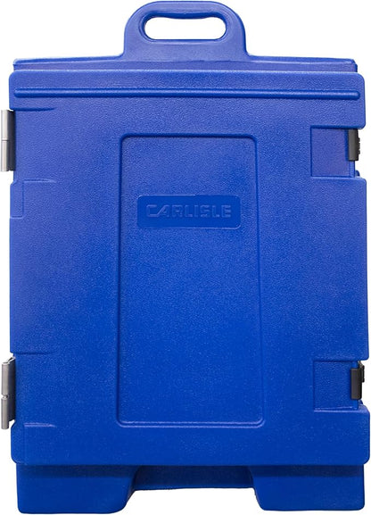 Carlisle FoodService Products Insulated Food Pan Carrier and Warmer, Cateraide Front-Loading Hot Box with Handles, Holds 5 Full or 10 Half 2.5" Pans (Sold Separately), PE Shell, PU Insulation, Blue