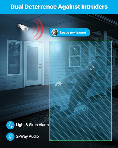 ZOSI 4K 8CH Spotlight PoE Security Camera System with 2TB HDD,4pcs 5MP Outdoor PoE IP Cameras,Smart Human Detection,2 Way Audio,Color Night Vision,8 Ports 16CH 8MP NVR for Home 24/7 Recording