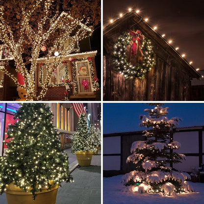 White Wire, Clear Incandescent Bulb 100 Mini String Lights for Indoor Christmas Tree Garland Birthday Wedding Party Festival Decoration