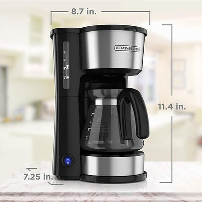 BLACK+DECKER CM0755S 4-in-1 5-Cup Coffee Station Coffeemaker, Stainless Steel