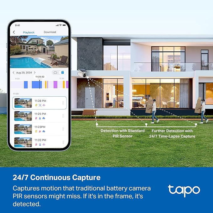 Tapo MagCam 4K Outdoor Wireless Security Camera - Battery with Integrated Solar, Magnetic Mount, Person/Vehicle Detection, 24/7 Capture, Subscription-Free Local Storage or Optional Cloud, C465